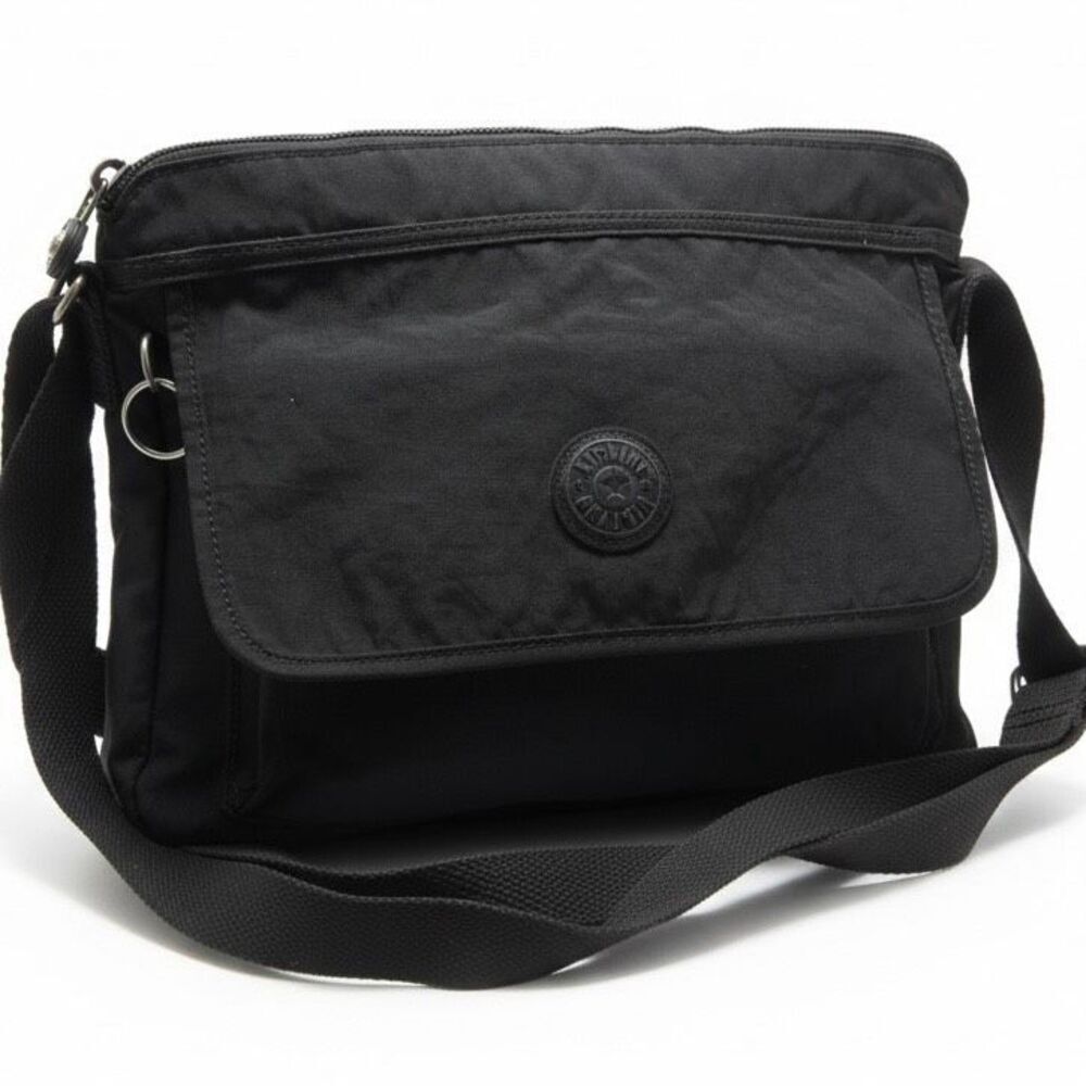 Kipling Black Nylon Crossbody Shoulder Bag Travel Purse Adjustable Strap Lightwe